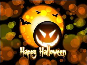 Napis, Nietoperze, Happy, Halloween