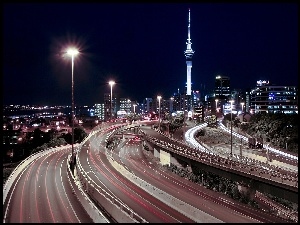 Panorama, Arterie, Auckland, Komunikacyjne, Nocna, Miasta