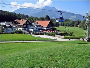 Łąka, Wioska, Góry, Kolejka, Tyrol, Górska, Las, Igls