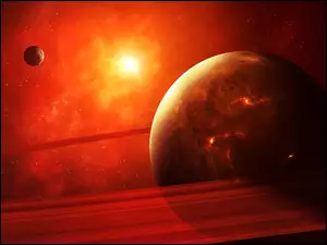 Kosmos, Fantasy, Planeta, Gwiazda