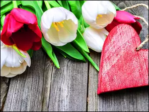 Serce, Walentynki, Tulipany