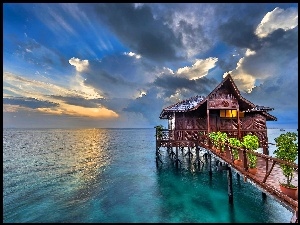 Domek, Ocean, Molo