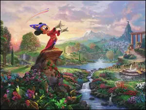 Disney, Malarstwo, Kinkade, Myszka Miki
