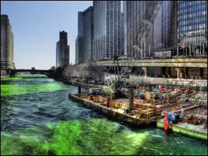 Koparka, Stany Zjednoczone, Rzeka, Chicago, Dźwig