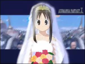 Azumanga Ff, korona, dziewczyna, napis