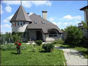 Projekt, Chodnik, Dom, Ogród