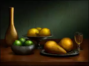 Wazon, Likieru, Owoce, Kieliszek