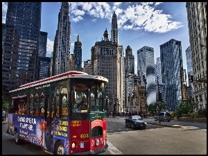Drapacze, Autobus, Chmur, Ulica