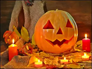 Halloween, Dynia, Świece