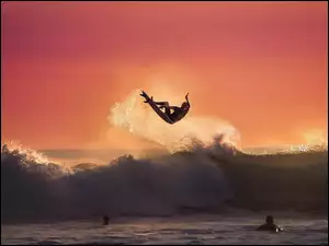 Morze, Mężczyźni, Fala, Surfing