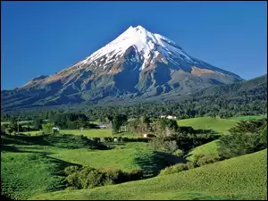 Domy, Wulkan, Lasy, Taranaki, Łąki
