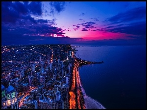 Chicago nocą, Z lotu ptaka