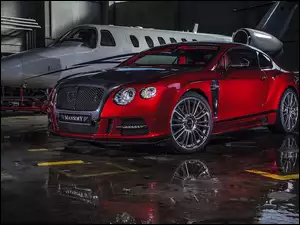 Hangar, Czerwony, Continental, Bentley, Samolot