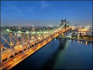 Miasta, Morze, Queensboro, Most, Panorama