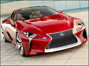 Czerwony, Samochód, Lexus