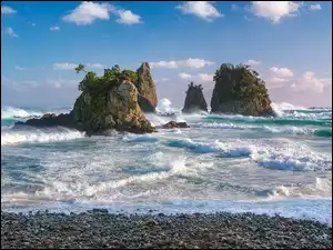 Morze, Plaża, Wyspy, Fale