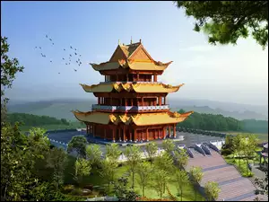Japonia, Zamek, Pagoda