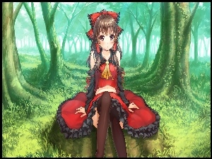 Manga, Fantasy, Dziewczyna, Grafika 2D, Las, Anime