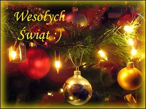 Wesołych, Lampki, Świąt, Choinka