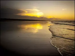 Plaża, Zachód, Słońca
