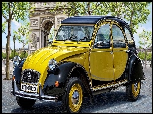 Francja, Citroen, Łuk Triumfalny, Zabytkowy, Paryż