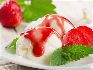 Mięta, Lody, Truskawki