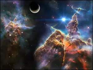 Kosmos, Planeta, Mgławica, Gwiazdy