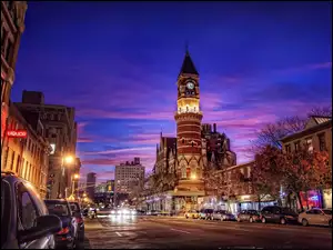 Nocą, Budynki, Market, Jefferson, Manhattan