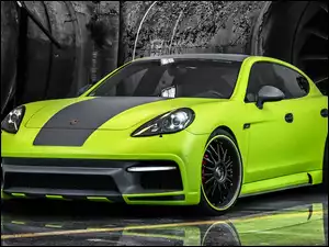 Samochód, Zielony, Porsche, Panamera