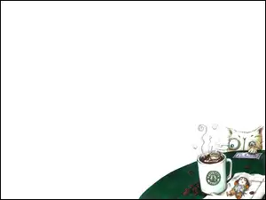 Starbucks, kot, kubek, kawy
