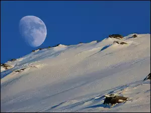Zima, Śnieg, Księżyc Góry