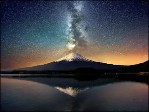 Góry, Erupcja, Jezioro, Wulkan