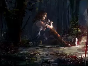 Tomb Raider, Lara Croft, Las, Ranna, Ognisko
