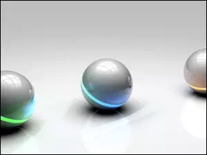 Grafika 3D wektorowa ze świecącymi kulami