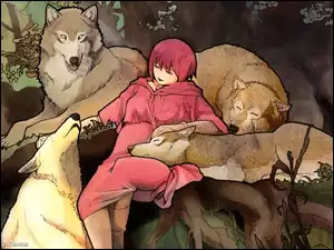 dziewczynka, Wolfs Rain, wilki
