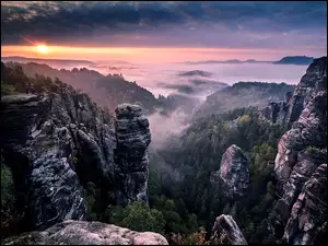 Zachód Słońca, Góry, Chmury