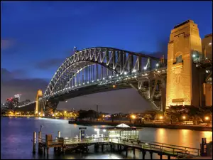 Australia, Most, Noc, Światła, Sydney