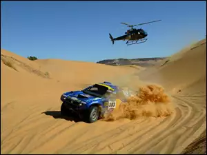 Pustynia, Rajd Dakar, Touareg, Volkswagen, Helikopter