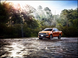 Ranger, Ford, Las, Samochód, Woda