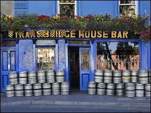 Dekoracyjne, Piwa, Pub, Irlandzki, Kwiaty, Beczki, Budynek