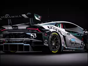 Rajdowy samochód marki Lamborghini Huracan GT3 Kaspersky livery