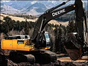 Koparka, Drzewa, John Deere, 350G