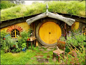 Nowa Zelandia, Domek Hobbit, Ogródek