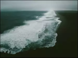 Lotu, Fale, Widok, Oceanu, Z, Ptaka