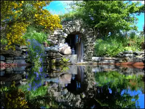 Nowa Zelandia, Domek Hobbit, Staw