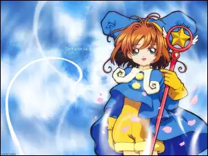 mundur, Cardcaptor Sakura, kij, dziewczyna, czapka