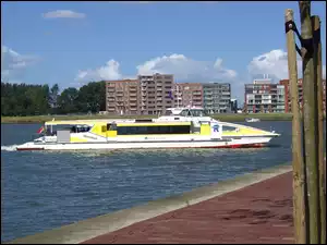 Budynki, Statek, Pasażerski, Waterbus, Woda