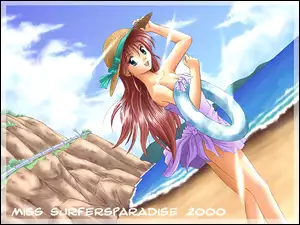 kapelusz, Miss Surfersparadise, plaża