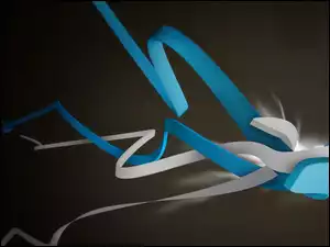 Biał, 3D, Niebieski, Pasek