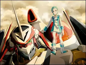 Eureka 7, chmury, robot, dziewczyna